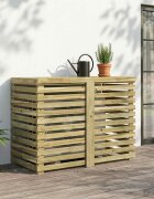 vidaXL Покритие за климатик 110 x 58 x 79 см Импрегнирано борово дърво