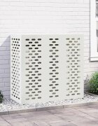vidaXL Покритие за климатик Бяло 110 x 50 x 105 см Поцинкована стомана