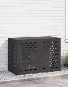 vidaXL Покритие за климатик Черно 100 x 50 x 70 cm Поцинкована стомана