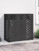 vidaXL Покритие за климатик Черно 110 x 50 x 105 см Стомана