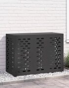 vidaXL Покритие за климатик Черно 110 x 50 x 80 cm Стомана
