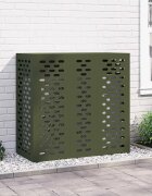 vidaXL Покритие за климатик Маслиненозелено 110 x 50 x 105 см Стомана