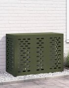 vidaXL Покритие за климатик Маслиненозелено 110 x 50 x 80 cm Стомана