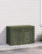 vidaXL Покритие за климатик Маслиненозелено 90 x 40 x 60 см Стомана