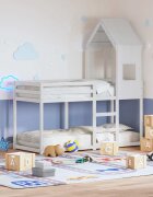vidaXL Покрив за детско легло бял 55x84x132 см бор масив