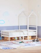 vidaXL Покрив за детско легло бял 98x70x1765 см бор масив