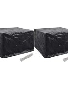 vidaXL Покривала за градински мебели 2 бр 8 капси 135x135x90 см