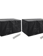 vidaXL Покривала за градински мебели 2 бр 8 капси 180x70x90 см