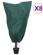 vidaXL Покривала за растения с шнур 8 бр 70 г/м² 08x12 м