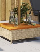 vidaXL Покривало стойка за чадър бежово 70x70x25 см полиратан и акация