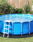 vidaXL Покривало за дъното на басейна Ø 244 cm (1 mm) Кръгла Черно