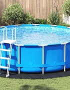 vidaXL Покривало за дъното на басейна Ø 366 cm (2 mm) Кръгла Черно