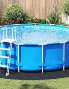 vidaXL Покривало за дъното на басейна Ø 396 cm (2 mm) Кръгла Черно