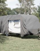 vidaXL Покривало за каравана сиво 732x250x220 cm Нетъкана материя