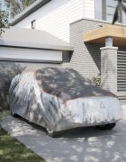 vidaXL Покривало за кола SUV против градушка цяло XL сиво и сребристо