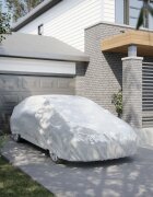vidaXL Покривало за кола за седан с каишки цяло сребрист M