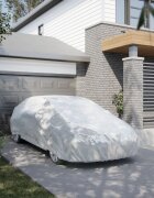 vidaXL Покривало за кола за седан с каишки цяло сребрист XL