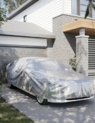 vidaXL Покривало за кола за седан с каишки цяло сребрист XL PEVA
