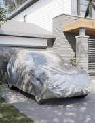 vidaXL Покривало за кола за SUV с каишки цяло сребрист L
