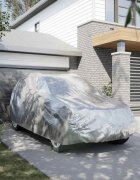 vidaXL Покривало за кола за SUV с каишки цяло сребрист M