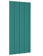 vidaXL Покривен панел 12 бр. Зелено 100 x 45 cm Поцинкована стомана