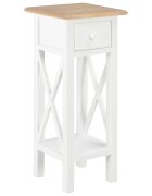 vidaXL Помощна маса бяла 27x27x655 см дървена