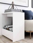 vidaXL Помощна маса бяла 50x26x50 см инженерно дърво