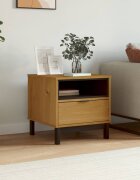 vidaXL Помощна маса "FLAM" 50x50x50 см борово дърво масив