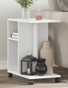 vidaXL Помощна маса с колелца бяла 50x30x55 см инженерно дърво