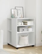 vidaXL Помощна маса с колелца бяла 55x60x78 см инженерно дърво