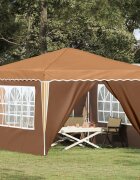 vidaXL Поп-ъп парти палатка 288 x 288 x 245 см Бежово Оксфордска тъкан