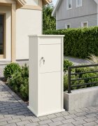 vidaXL Пощенска кутия Бяло 40 x 40 x 100 cm Стомана