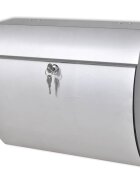vidaXL Пощенска кутия от неръждаема стомана 375 x 13 x 31 см