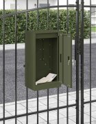 vidaXL Пощенска кутия с врата Маслиненозелен 30 x 20 x 55 см Стомана