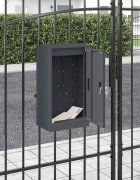 vidaXL Пощенска кутия със съхранение Антрацит 30 x 20 x 55 см Стомана