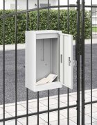 vidaXL Пощенска кутия със съхранение Бяло 30 x 20 x 55 см Стомана