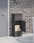 vidaXL Пощенска кутия за пратки Черно 445 x 29 x 1105 см Стомана