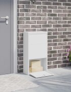 vidaXL Пощенска кутия за пратки с врата Бяло 44 x 22 x 82 см Стомана