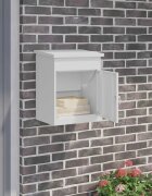 vidaXL Пощенска кутия за пратки с врата Бяло 475 x 38 x 59 см Стомана