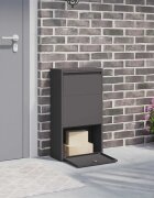 vidaXL Пощенска кутия за пратки с врата Черно 44 x 22 x 82 см Стомана
