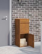 vidaXL Пощенска кутия за пратки с врата Ръждясало 41 x 38 x 103 см