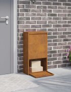 vidaXL Пощенска кутия за пратки с врата Ръждясало 44 x 22 x 82 см