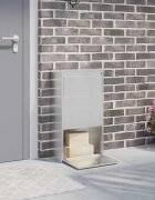 vidaXL Пощенска кутия за пратки с врата Сребрист 44 x 22 x 82 см