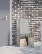 vidaXL Пощенска кутия за пратки с врата Сребристо 41 x 38 x 103 см
