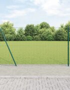 vidaXL Пост за ограда с бетонна основа 52 бр. Зелено