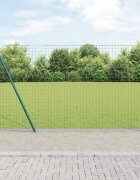 vidaXL Пост за ограда с бетонна основа 52 бр. Зелено