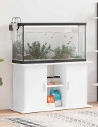 vidaXL Поставка за аквариум бяла 101x41x58 см инженерно дърво