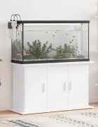 vidaXL Поставка за аквариум бяла 101x41x58 см инженерно дърво