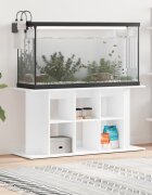 vidaXL Поставка за аквариум бяла 120x40x60 см инженерно дърво