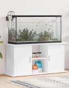 vidaXL Поставка за аквариум бяла 121x41x58 см инженерно дърво